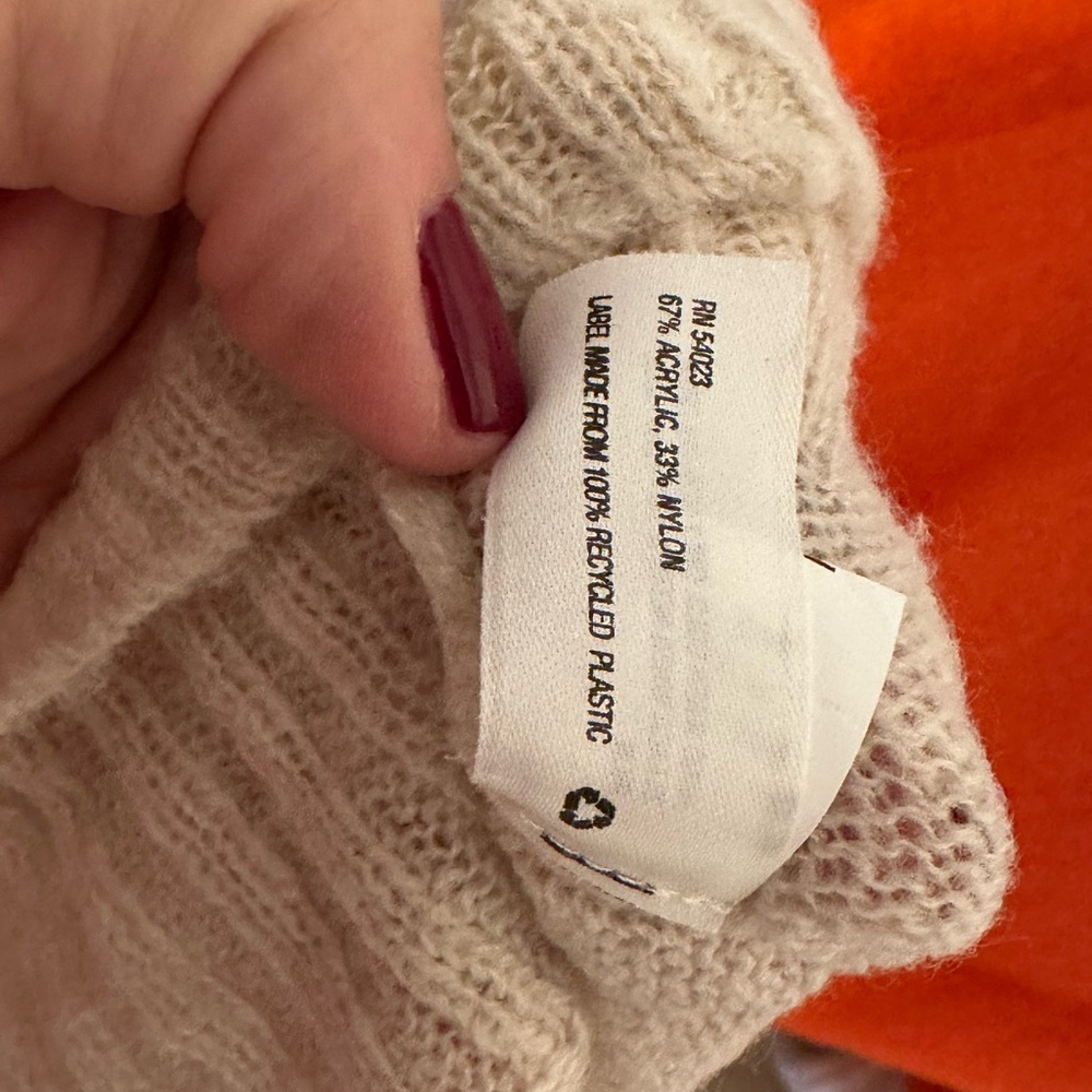GAP Women's Orange and Cream Sweater SIZE S - Picture 9 of 10